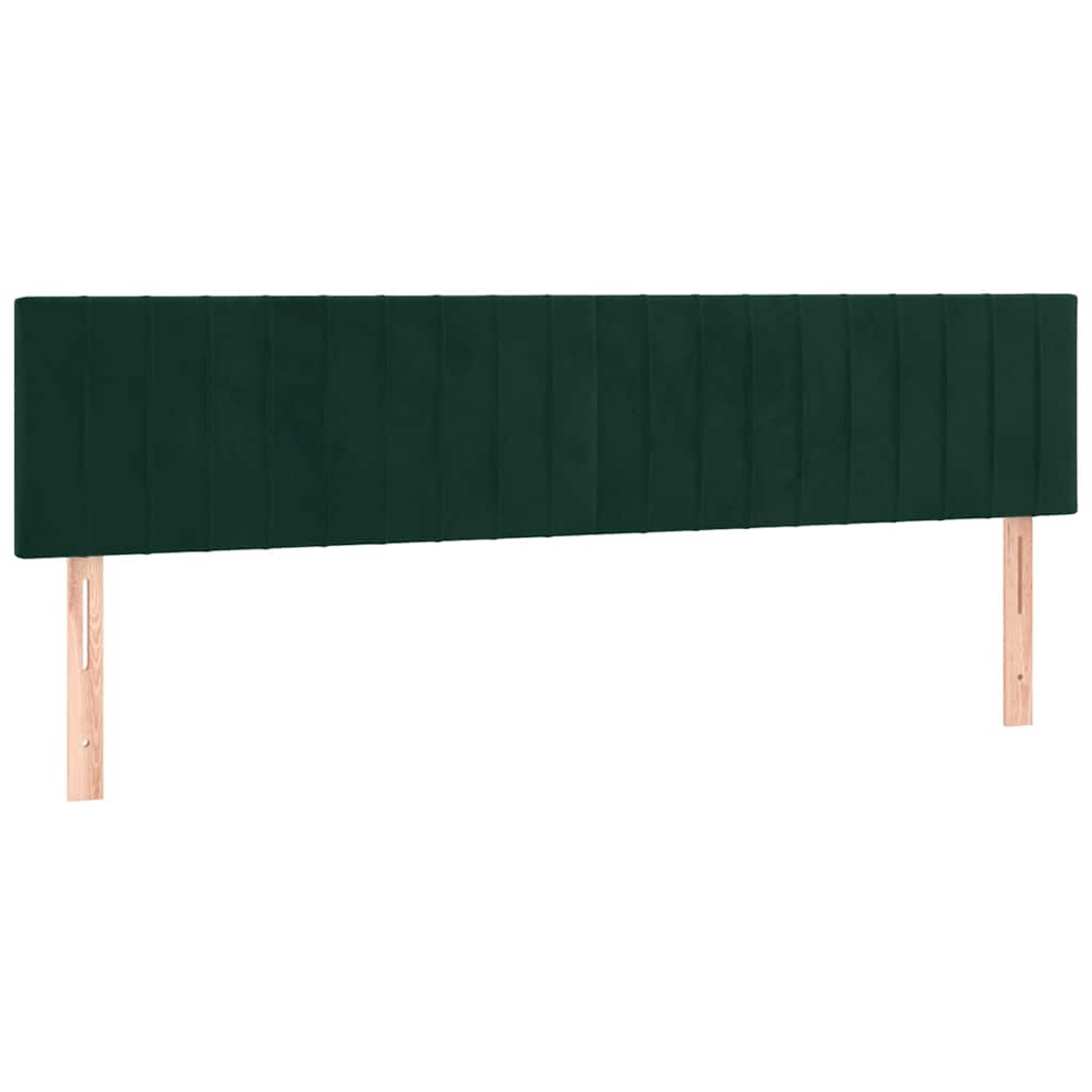 kontinentalseng med madras 200x200 cm fløjl mørkegrøn