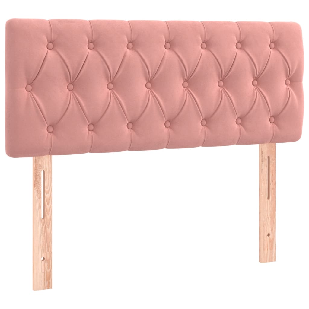 kontinentalseng med madras 90x190 cm fløjl pink