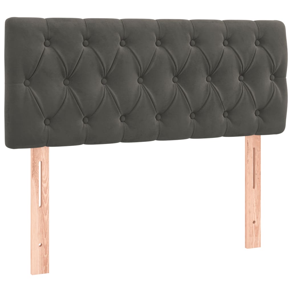 kontinentalseng med madras 90x200cm fløjl mørkegrå