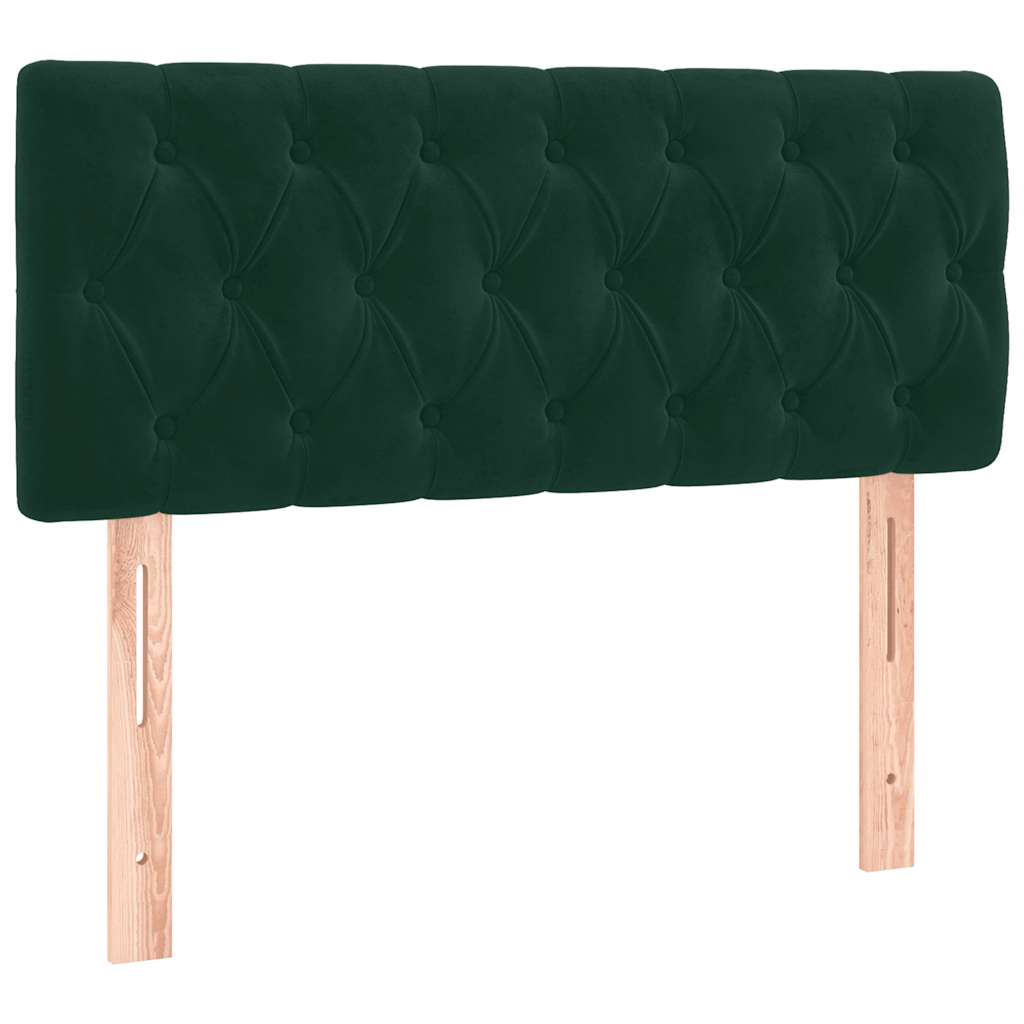 kontinentalseng med madras 90x200 cm fløjl mørkegrøn