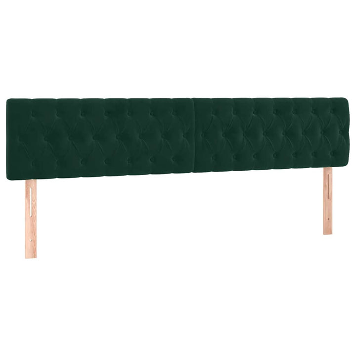 kontinentalseng med madras 200x200 cm fløjl mørkegrøn