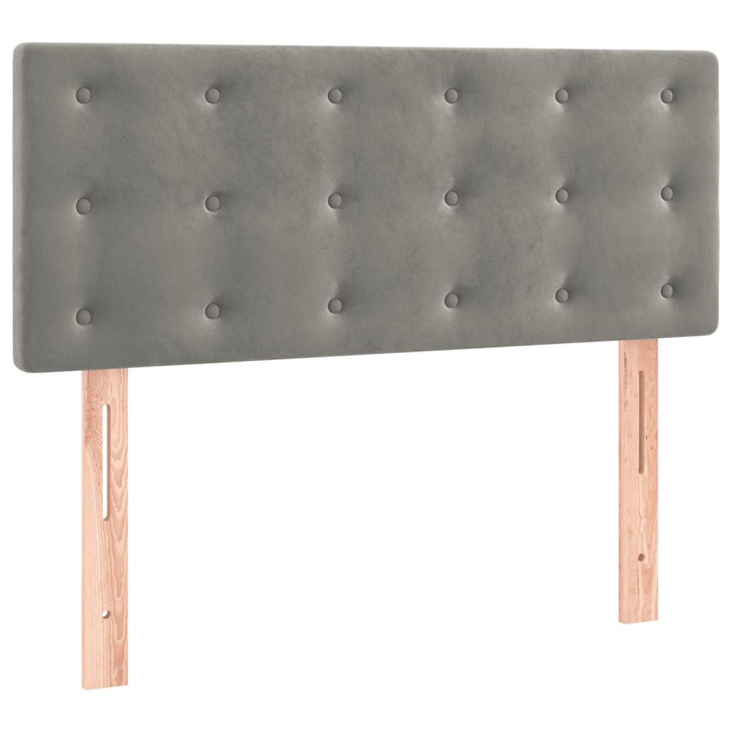 kontinentalseng med madras 80x200 cm fløjl lysegrå