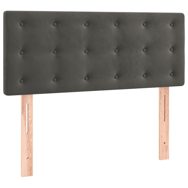 kontinentalseng med madras 80x200 cm fløjl mørkegrå