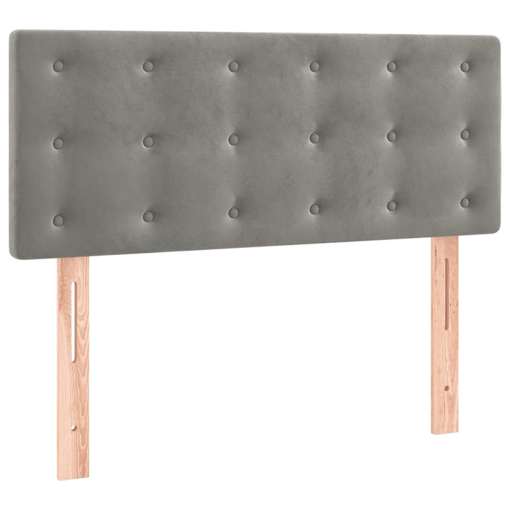 kontinentalseng med madras 90x190 cm fløjl lysegrå