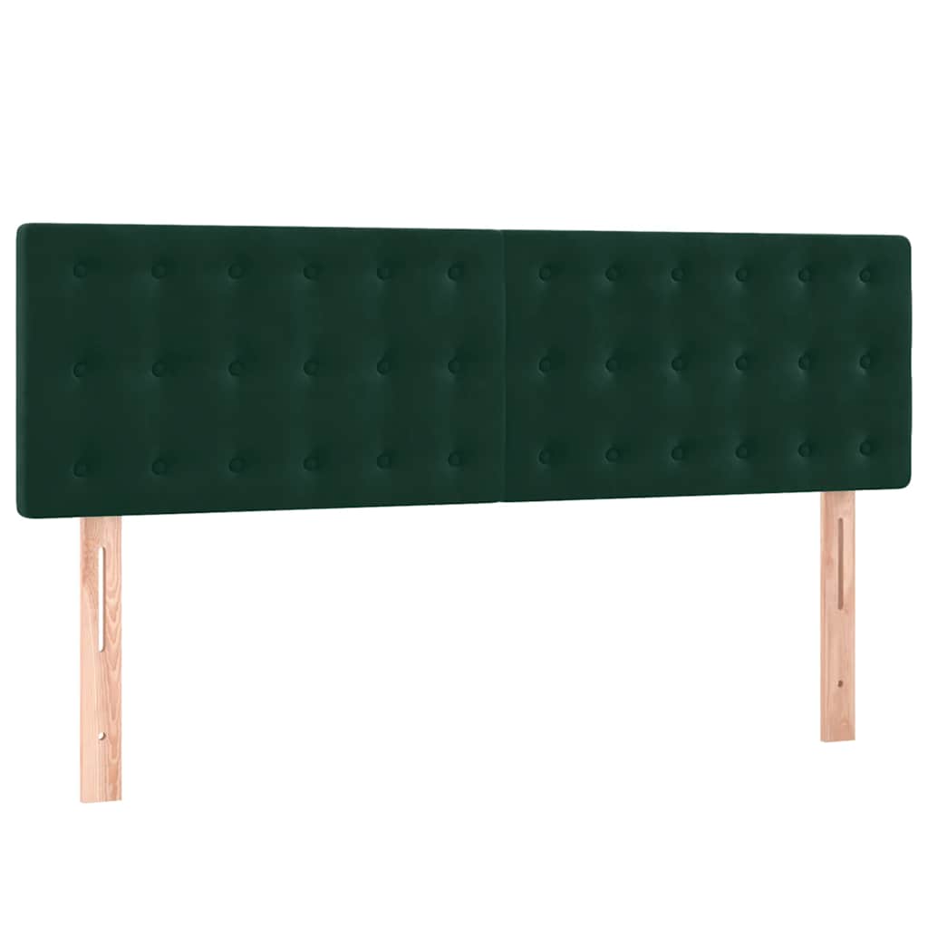 kontinentalseng med madras 140x190 cm fløjl mørkegrøn