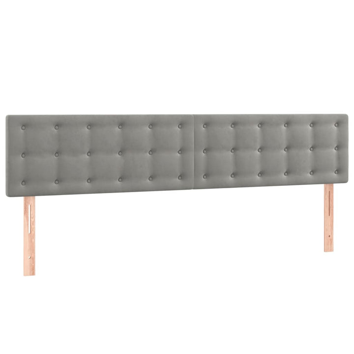 kontinentalseng med madras 200x200 cm fløjl lysegrå