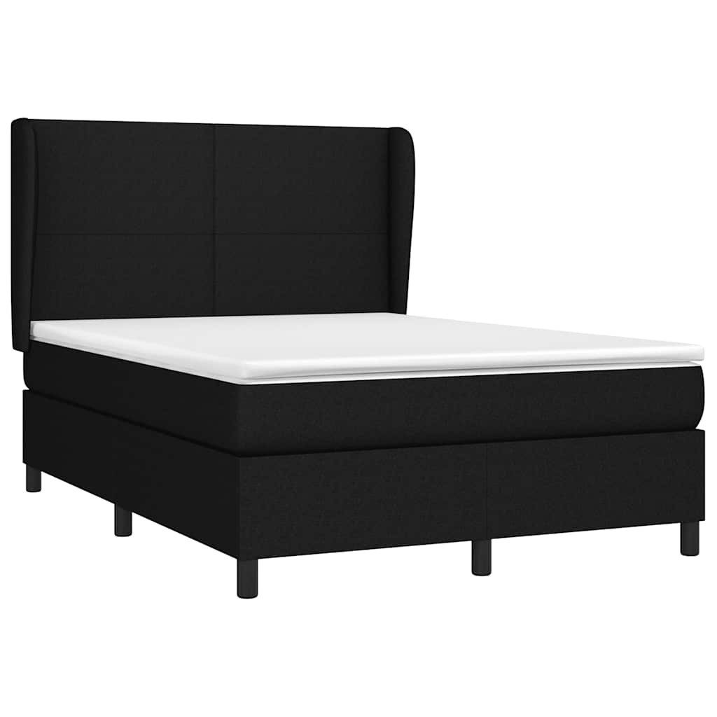 kontinentalseng med madras 140x190 cm stof sort
