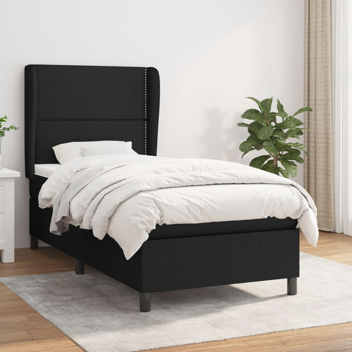 kontinentalseng med madras 80x200 cm stof sort