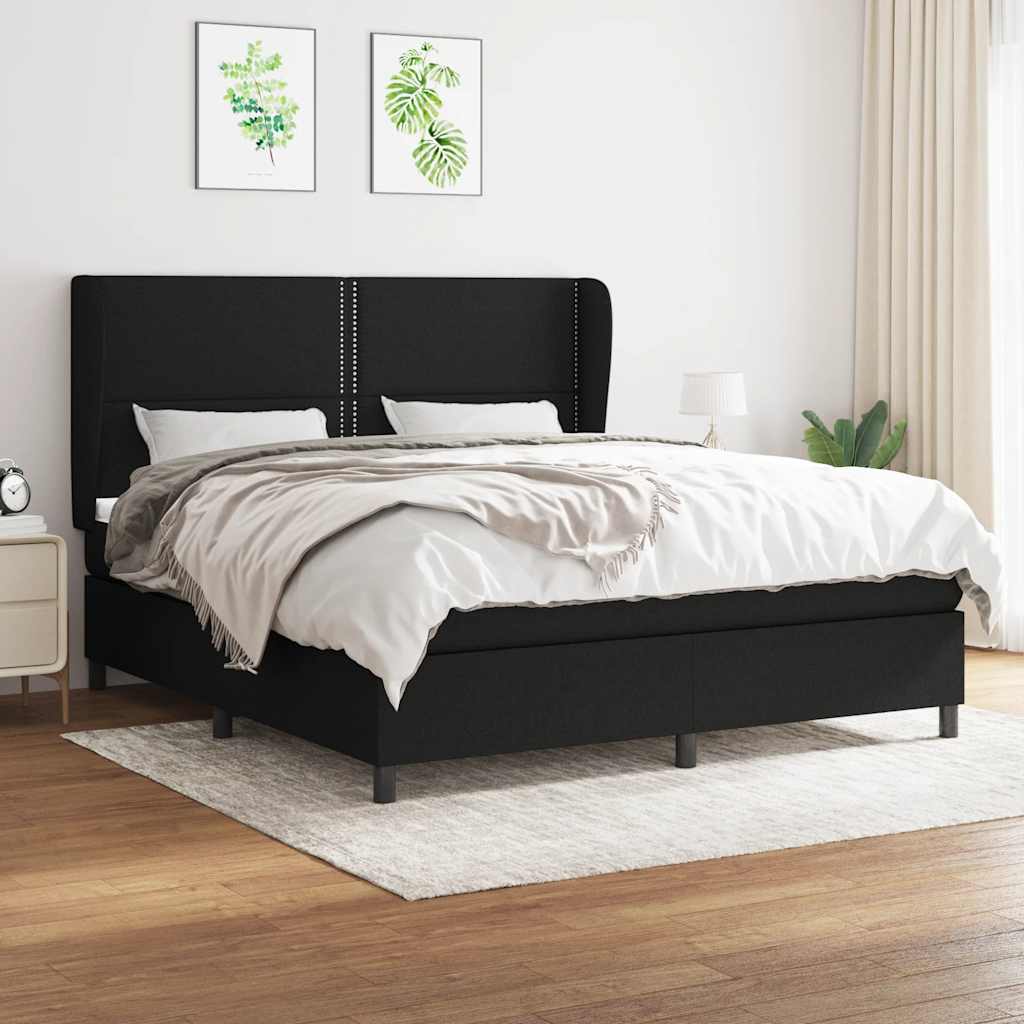 kontinentalseng med madras 180x200 cm stof sort