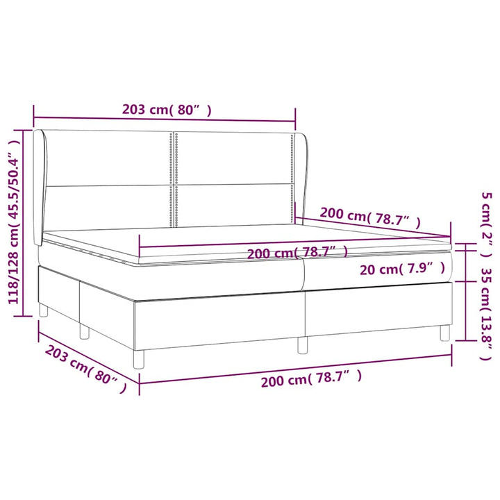 kontinentalseng med madras 200x200 cm stof sort