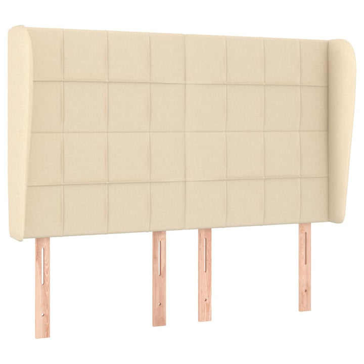 kontinentalseng med madras 140x200 cm stof cremefarvet