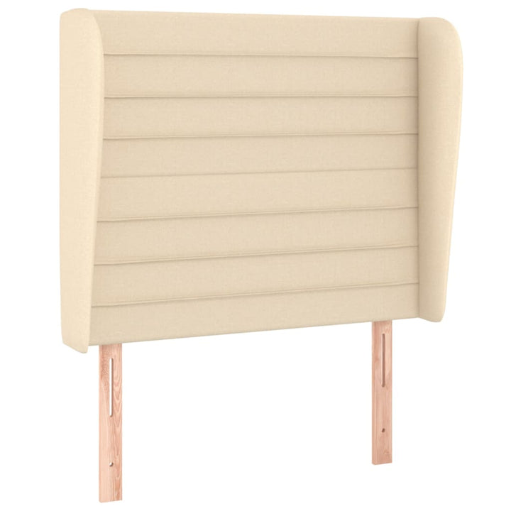 kontinentalseng med madras 90x190 cm stof cremefarvet