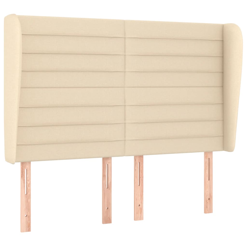 kontinentalseng med madras 140x200 cm stof cremefarvet