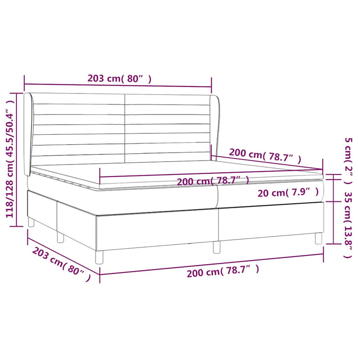 kontinentalseng med madras 200x200 cm stof sort