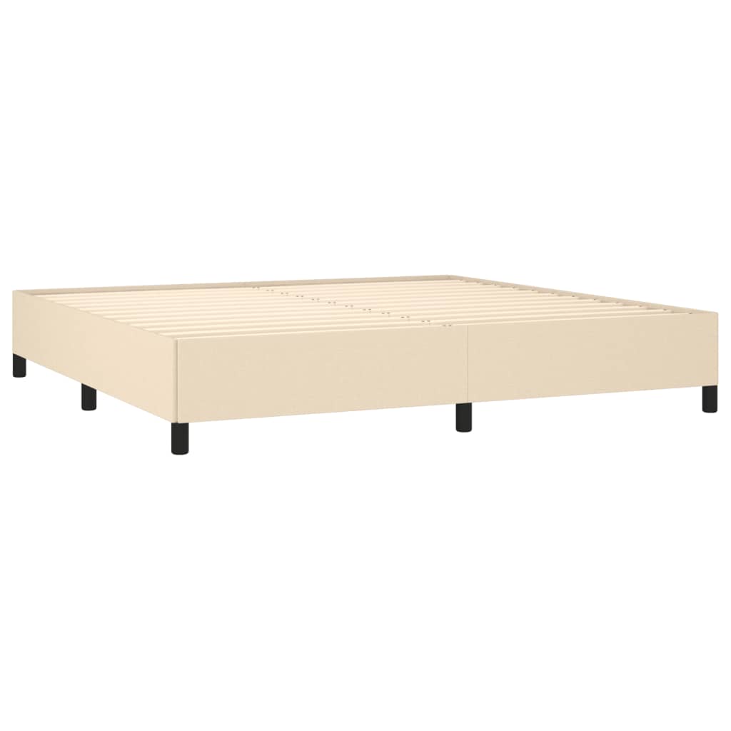kontinentalseng med madras 200x200 cm stof cremefarvet