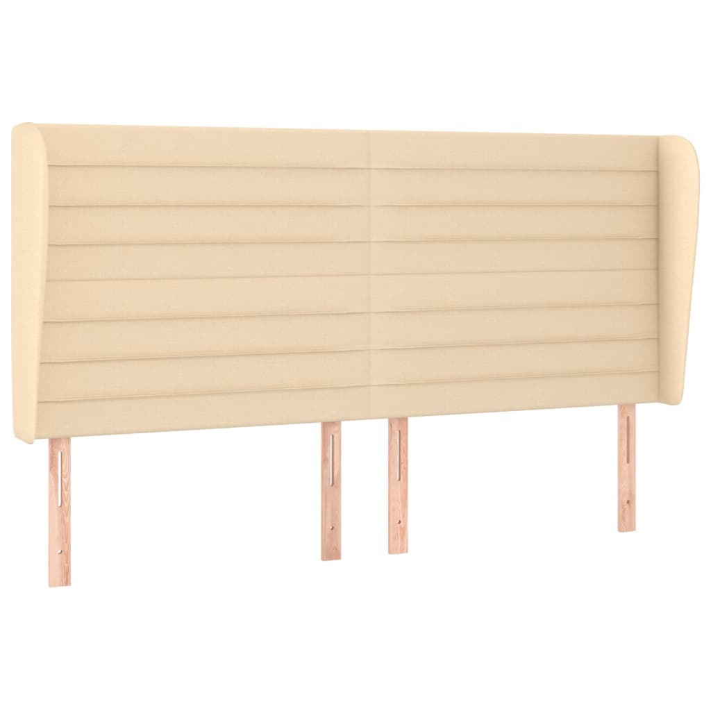 kontinentalseng med madras 200x200 cm stof cremefarvet