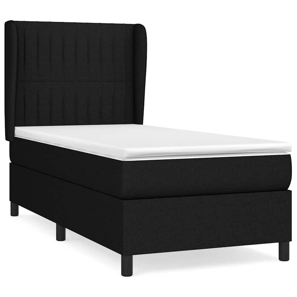 kontinentalseng med madras 80x200 cm stof sort