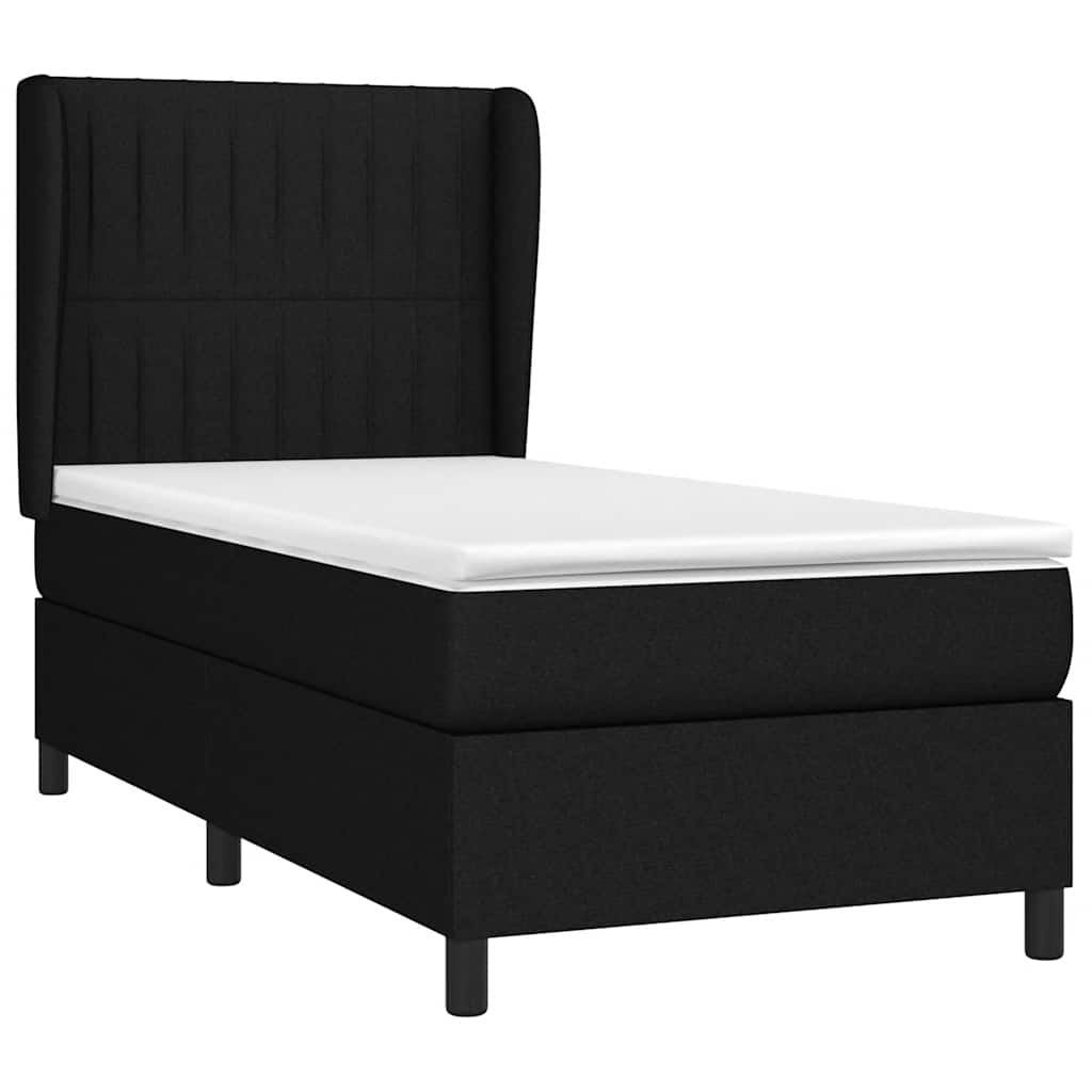 kontinentalseng med madras 90x190 cm stof sort