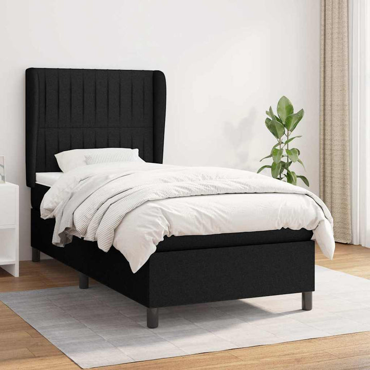 kontinentalseng med madras 100x200 cm stof sort