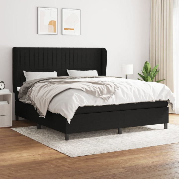 kontinentalseng med madras 160x200 cm stof sort
