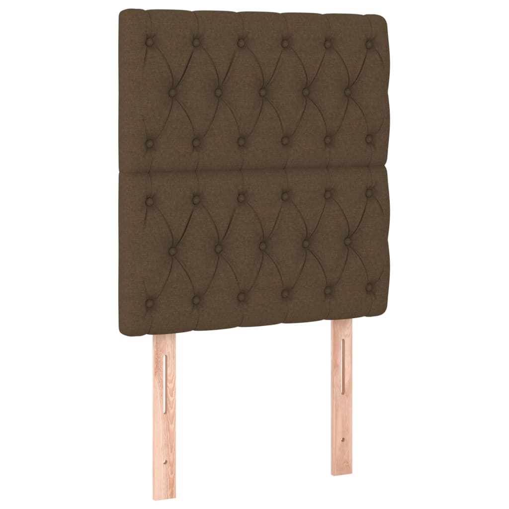 kontinentalseng med madras 80x200 cm stof mørkebrun