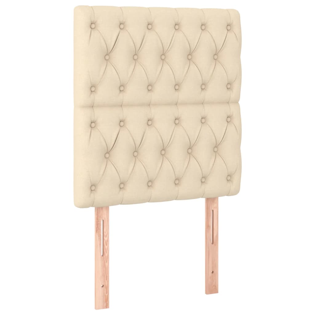 kontinentalseng med madras 80x200 cm stof cremefarvet