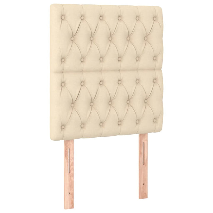 kontinentalseng med madras 80x200 cm stof cremefarvet