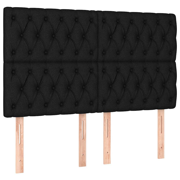 kontinentalseng med madras 140x190 cm stof sort