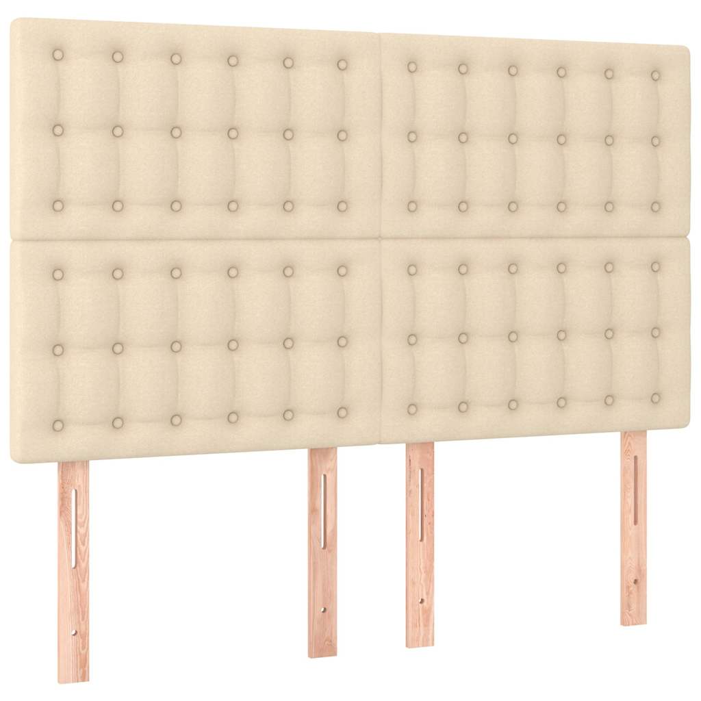 kontinentalseng med madras 140x200 cm stof cremefarvet