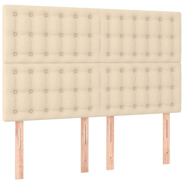 kontinentalseng med madras 140x200 cm stof cremefarvet