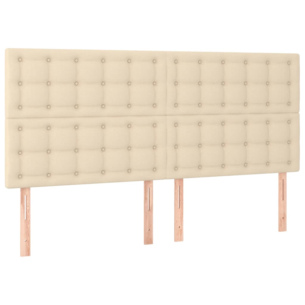 kontinentalseng med madras 180x200 cm stof cremefarvet