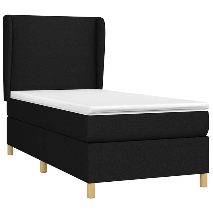 kontinentalseng med madras 90x200 cm stof sort
