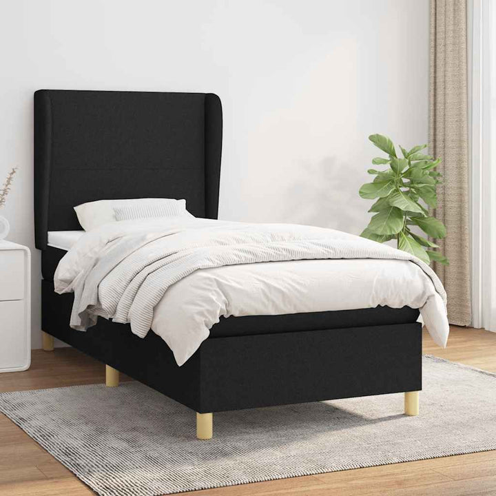 kontinentalseng med madras 100x200 cm stof sort