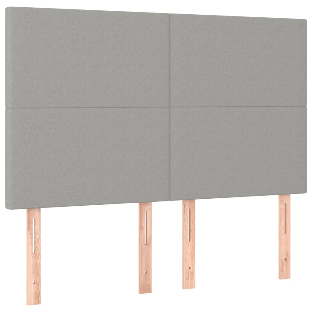 kontinentalseng med madras 140x190 cm stof lysegrå