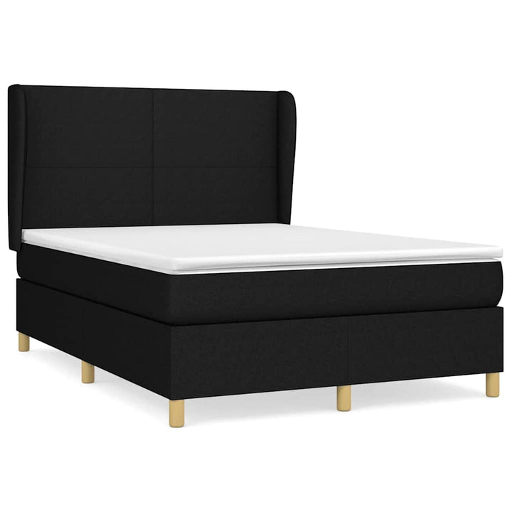 kontinentalseng med madras 140x190 cm stof sort