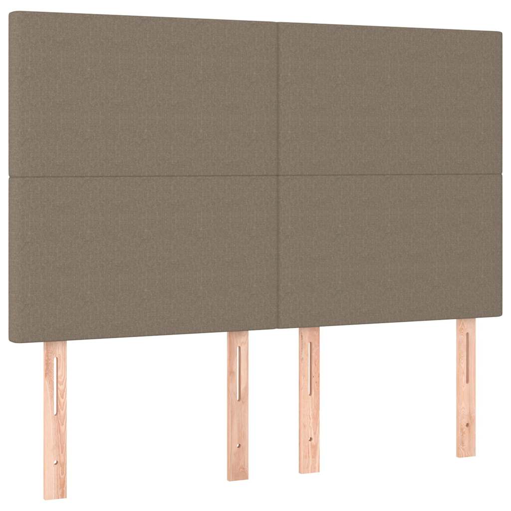 kontinentalseng med madras 140x200 cm stof gråbrun