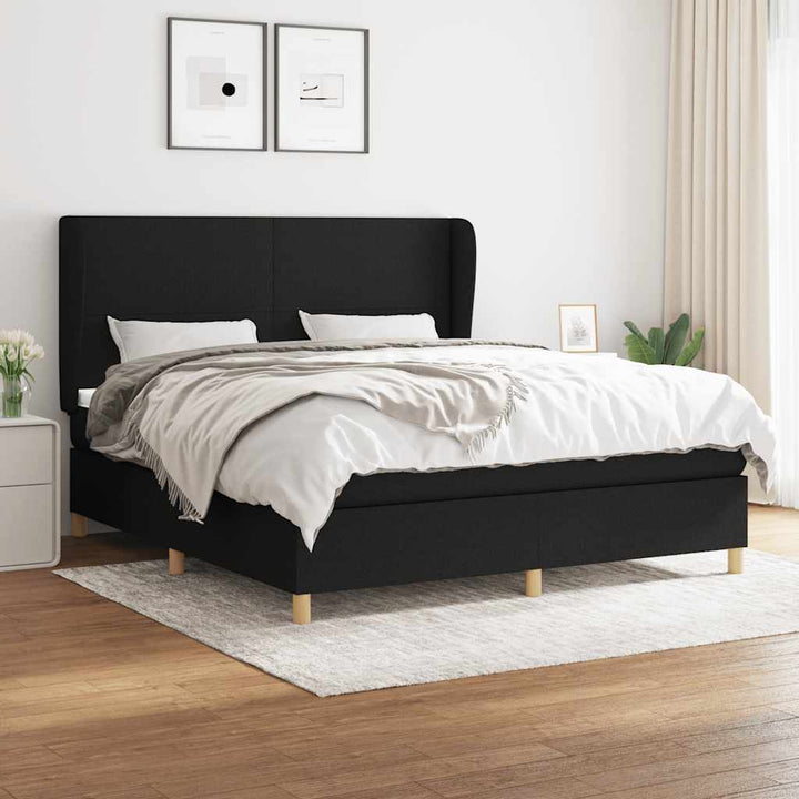 kontinentalseng med madras 180x200 cm stof sort