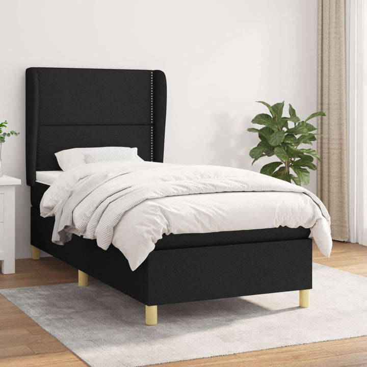 kontinentalseng med madras 80x200 cm stof sort