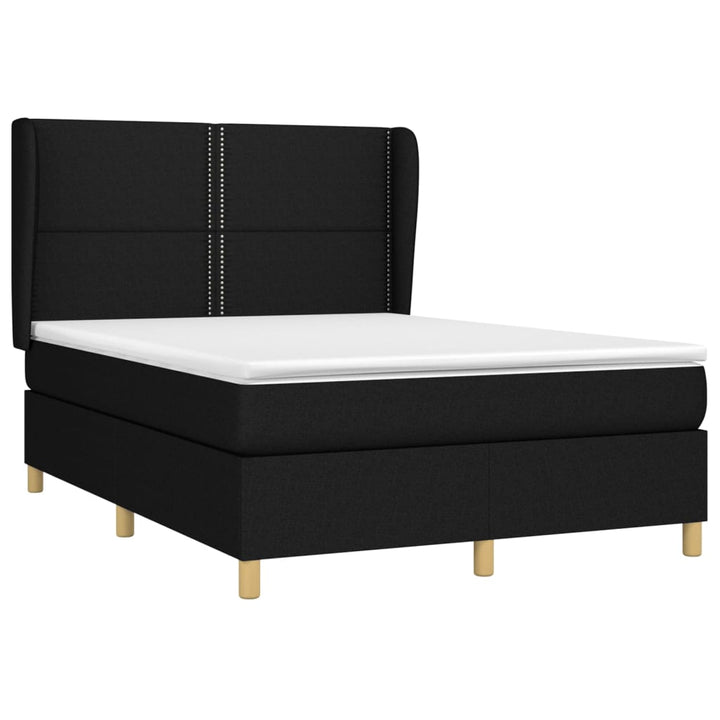 kontinentalseng med madras 140x190 cm stof sort