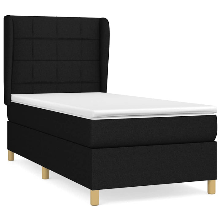 kontinentalseng med madras 90x200 cm stof sort