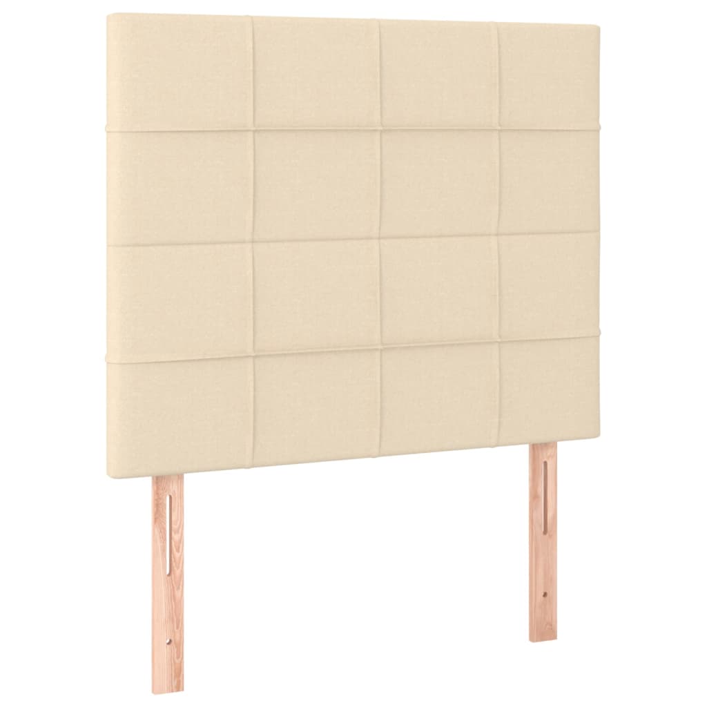 kontinentalseng med madras 100x200 cm stof cremefarvet