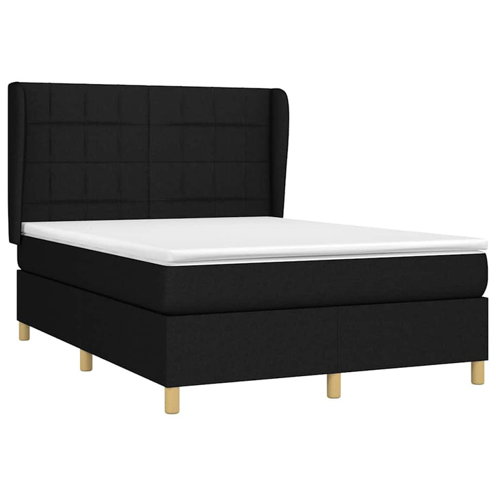 kontinentalseng med madras 140x190 cm stof sort