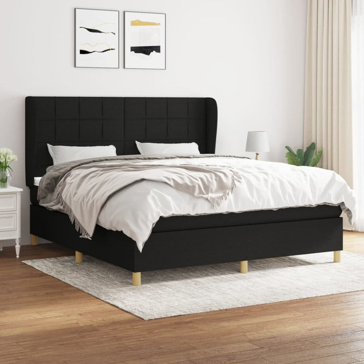 kontinentalseng med madras 160x200 cm stof sort