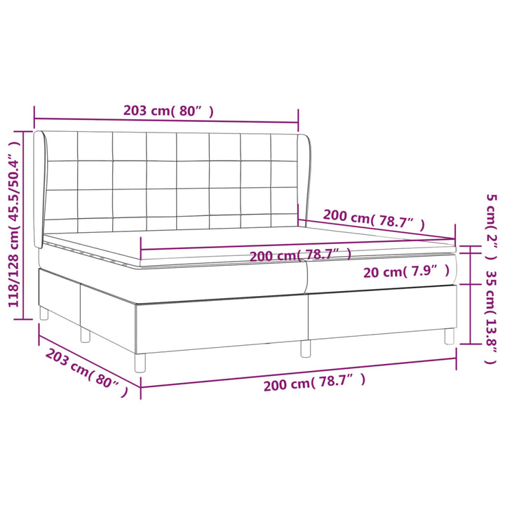 kontinentalseng med madras 200x200 cm stof blå