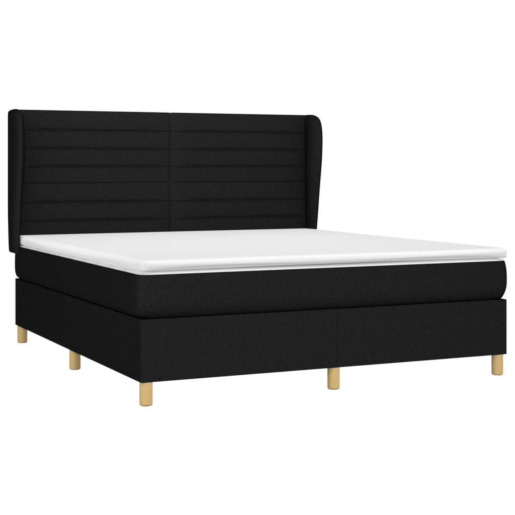 kontinentalseng med madras 160x200 cm stof sort