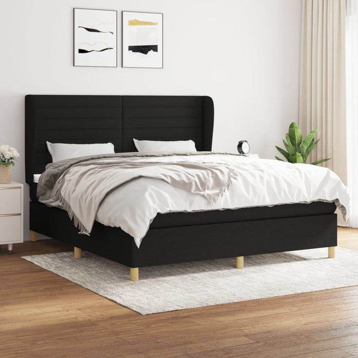 kontinentalseng med madras 160x200 cm stof sort