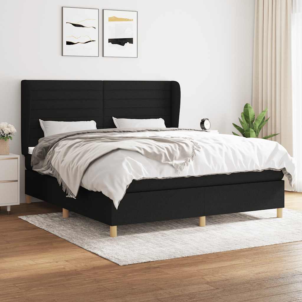 kontinentalseng med madras 180x200 cm stof sort