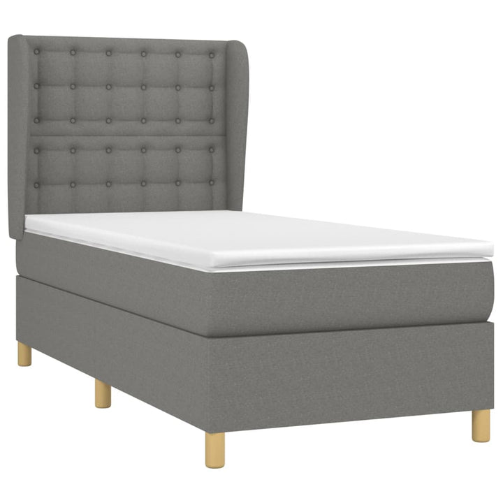 kontinentalseng med madras 80x200 cm stof mørkegrå