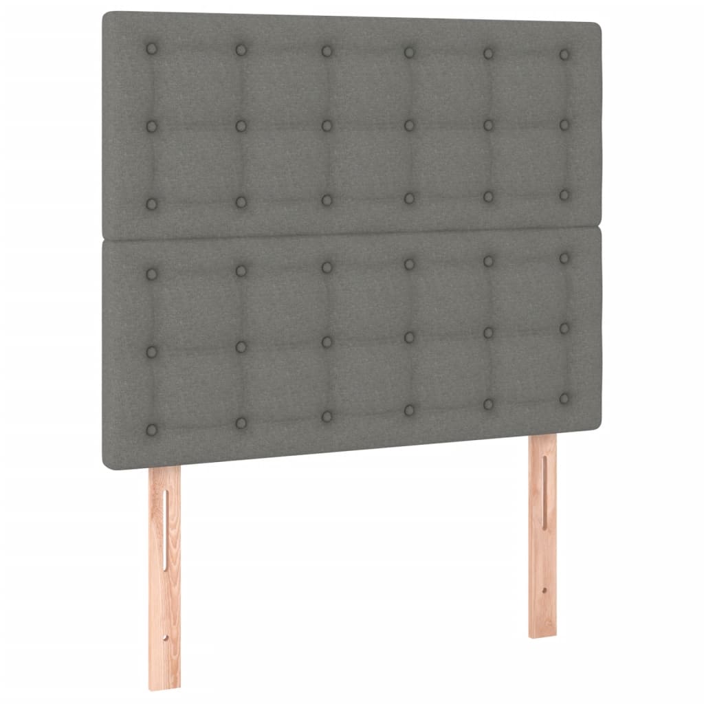 kontinentalseng med madras 90x190 cm stof mørkegrå