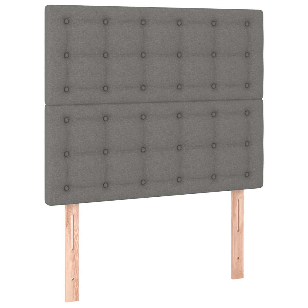 kontinentalseng med madras 90x200 cm stof mørkegrå
